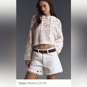 Agolde Parker Long Denim Shorts Panna Cotta 27 worn once